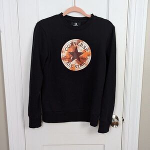 Converse | Junior's Girls Long Sleeve Logo Crew Neck Sweatshirt Size Large